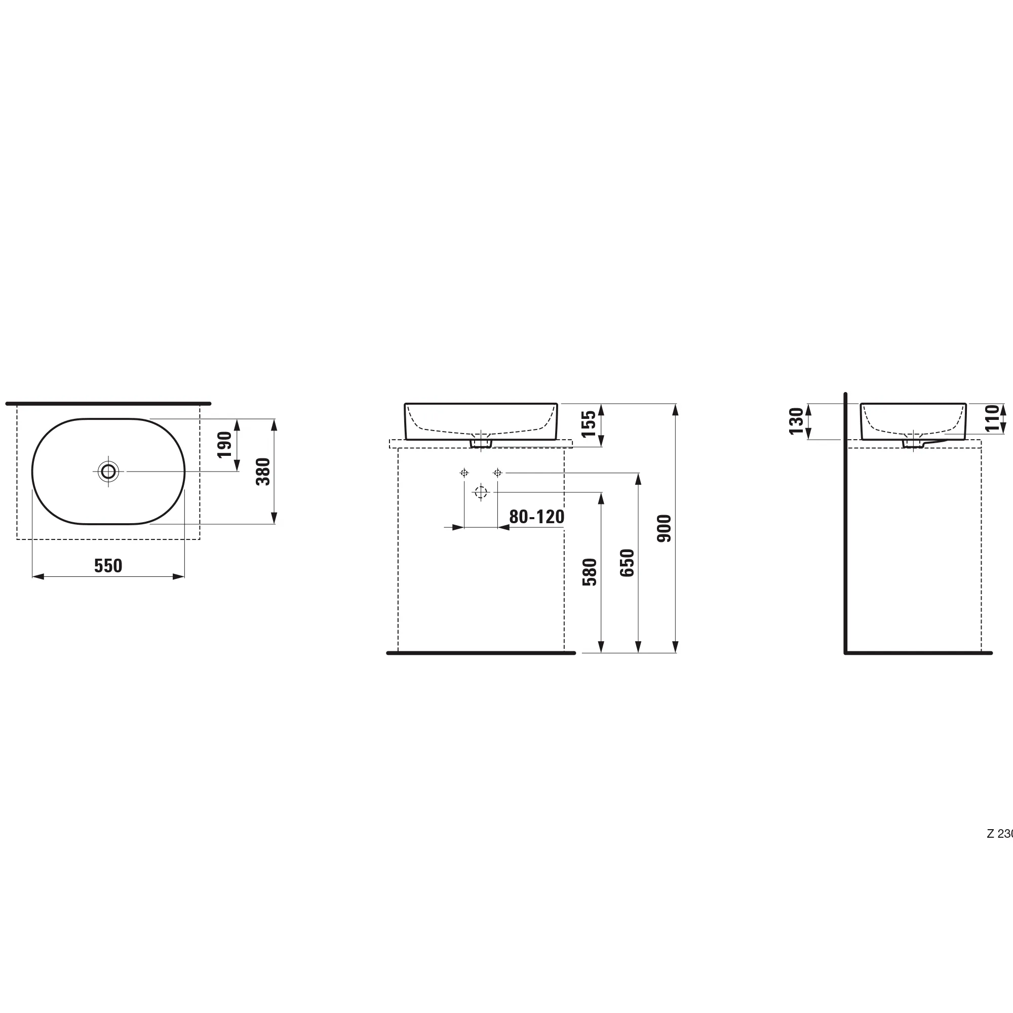 Waschtisch-Schale SAVOY 380x550x155 oval ohne Hahnloch mit Überlauf weiß Waschtisch-Schale SAVOY 380x550x155 oval ohne Hahnloch mit Überlauf weiß