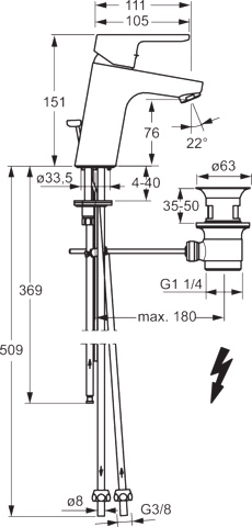 Einhand-Waschtischarmatur „Primo XL“ Ausladung 111 mm in Chrom Einhand-Waschtischarmatur „Primo XL“ Ausladung 111 mm in Chrom