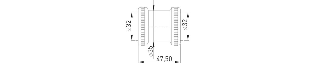 Steiler-Quetschverschraubung SSQ MS vc 32 x 32 mm ohne Anschlag