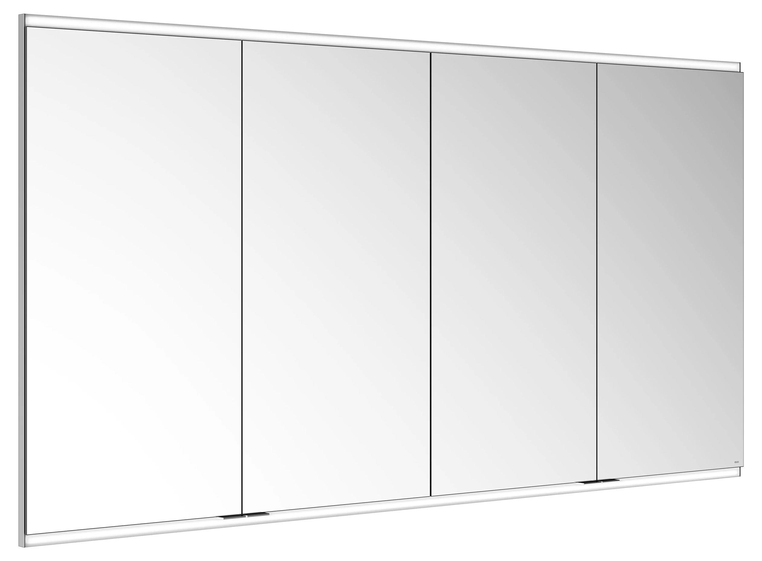 KEUCO Wandeinbau Spiegelschrank 4-türig „Royal Modular 2.0“ in Silber (eloxiert), Unterputz, mit Beleuchtung, mit Steckdosen 1800 × 900 × 120 mm