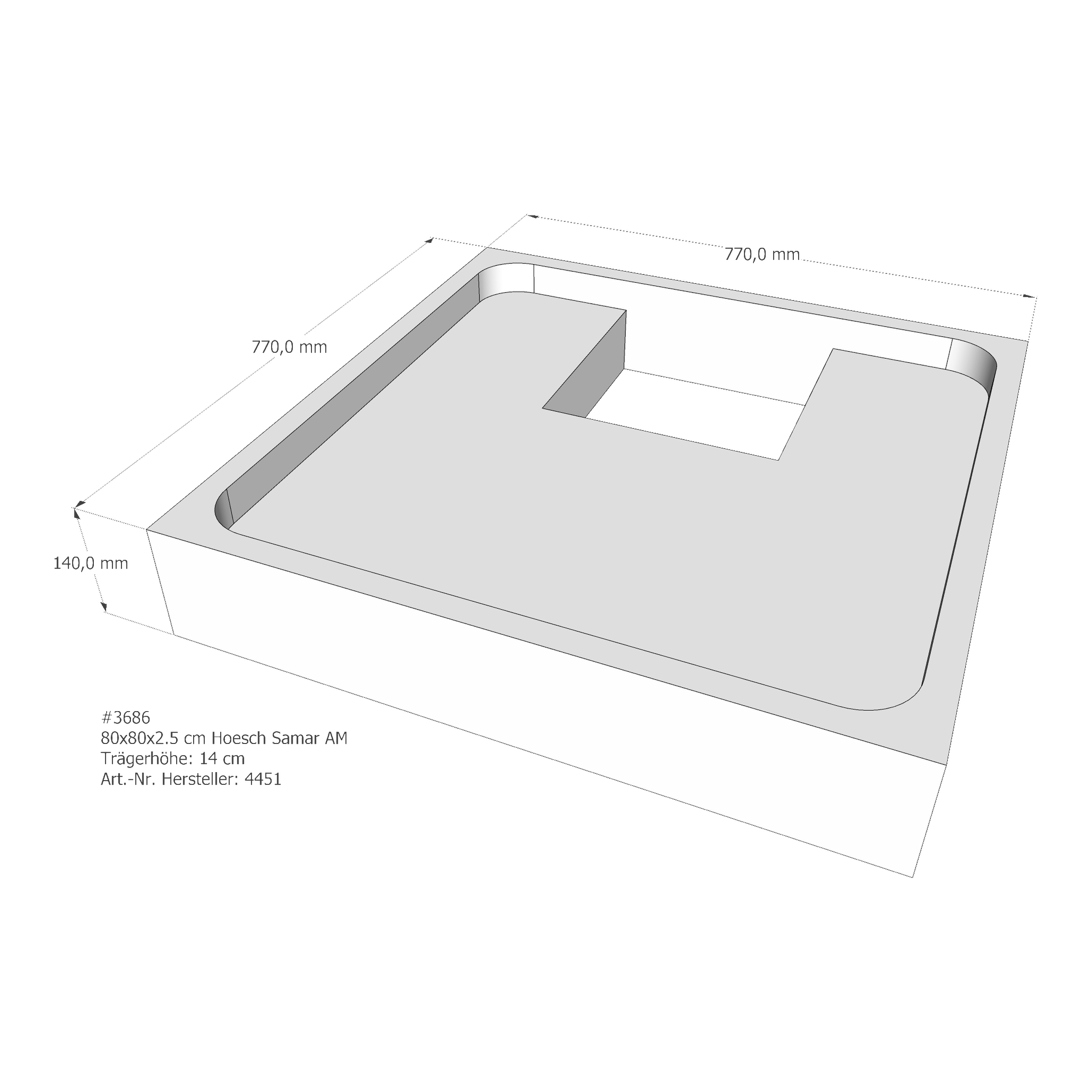 Duschwannenträger für Hoesch Samar 80 × 80 × 2,5 cm Duschwannenträger für Hoesch Samar 80 × 80 × 2,5 cm