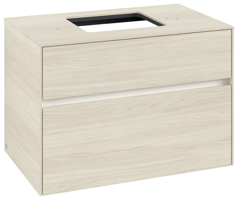 Villeroy & Boch Waschbeckenunterschrank Collaro, eckig, White Oak, 800 x 548 x 500 mm, mit Absenkautomatik