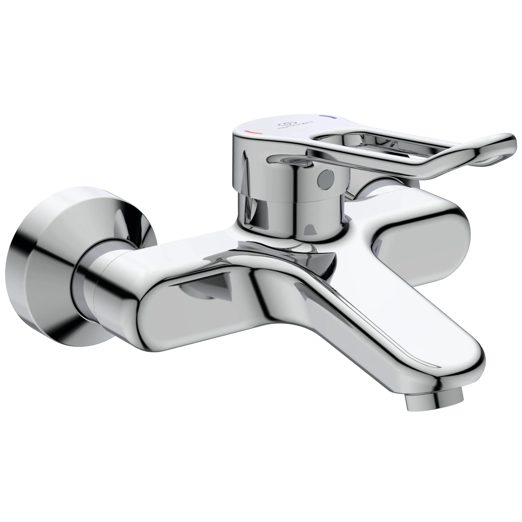 Wand-Waschtischarmatur Ceraplus 5l/min. mit Bügelgriff Ausladung 104mm Chrom Wand-Waschtischarmatur Ceraplus 5l/min. mit Bügelgriff Ausladung 104mm Chrom