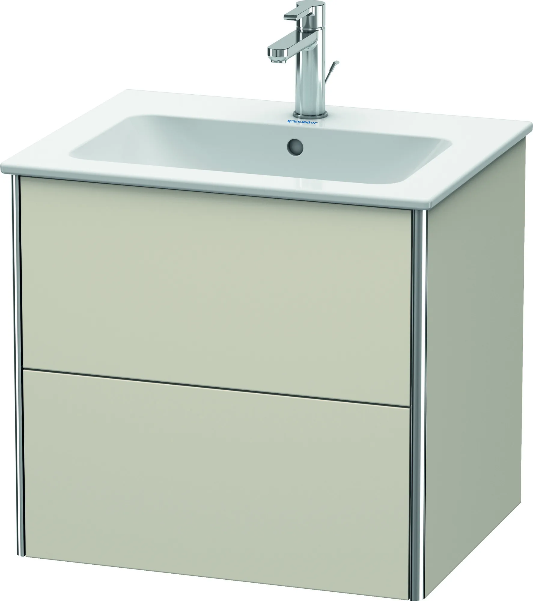 Duravit Waschtischunterschrank wandhängend „XSquare“ 61 × 56 × 47,8 cm in Taupe Matt