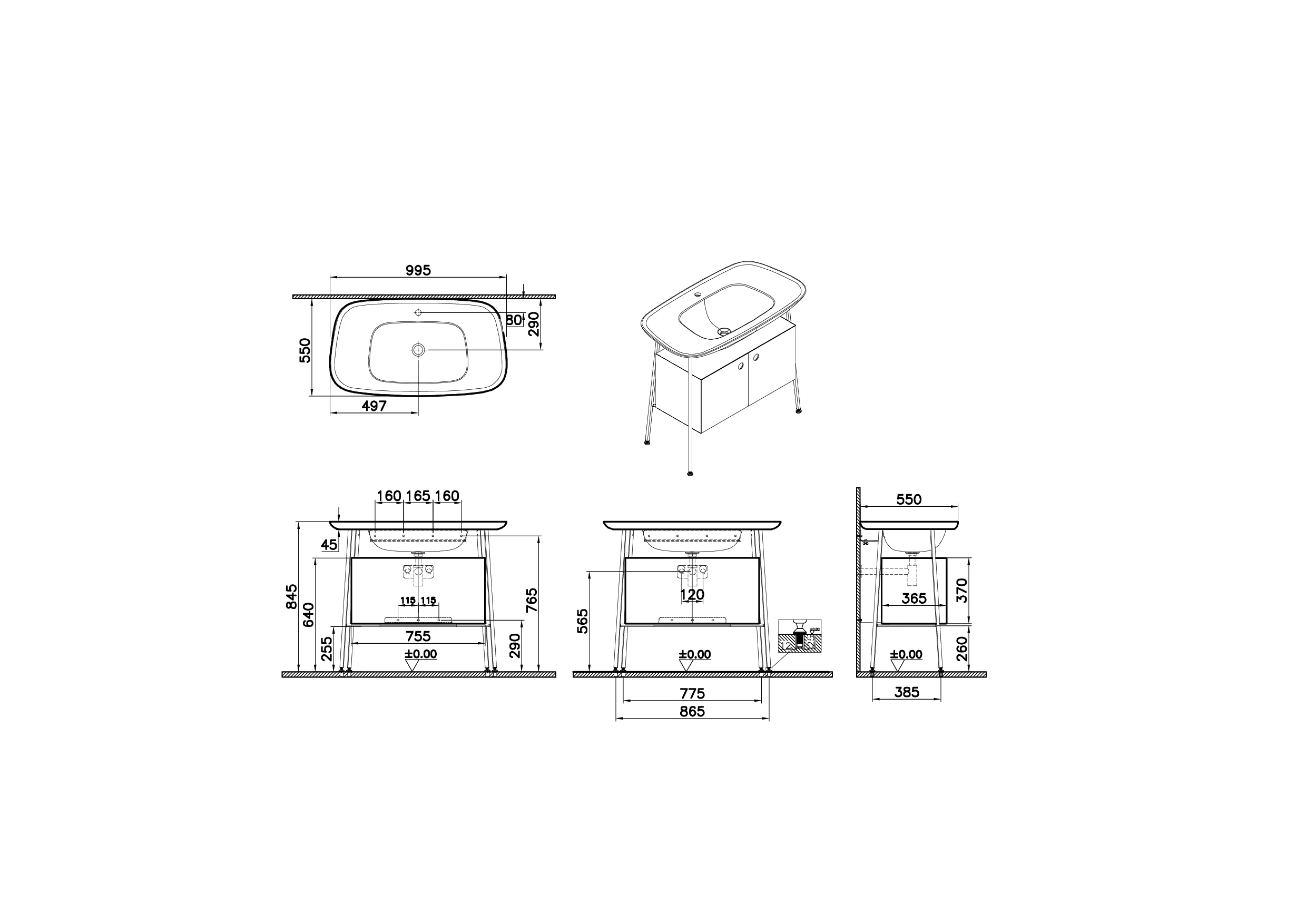 Plural Set 100 cm Waschtischunterbau mit 2 Türen und Möbelwaschtisch Taupe Matt/Edelweiß Plural Set 100 cm Waschtischunterbau mit 2 Türen und Möbelwaschtisch Taupe Matt/Edelweiß