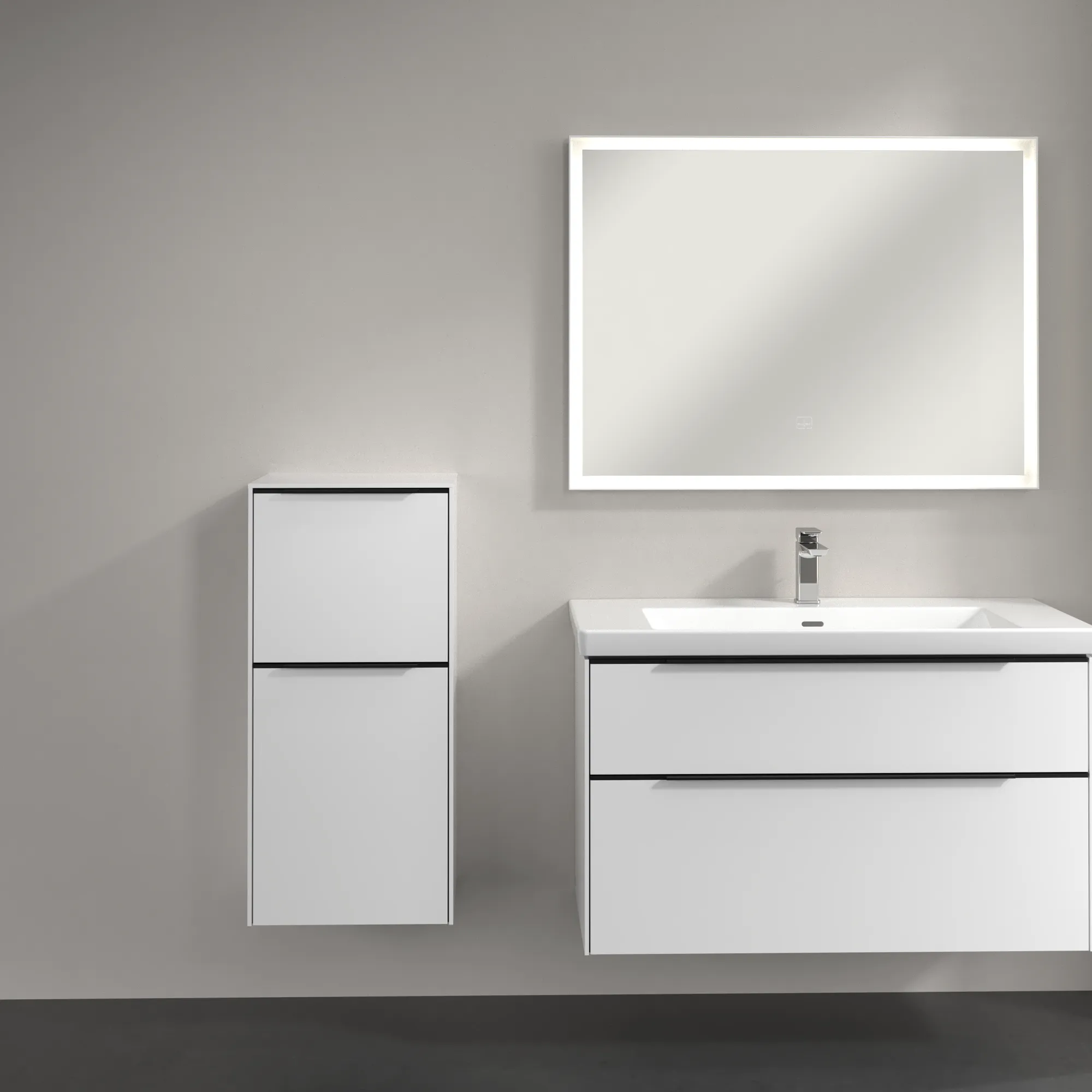 Villeroy & Boch Seitenschrank „Subway 3.0“ 40 × 86 × 36,2 × 36,2 cm 1 Auszug, 1 Tür, Anschlag (Scharnier) links, 1 Tür, Anschlag links