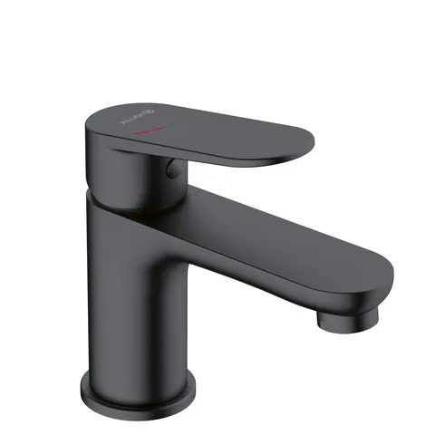 Kludi-X1 Waschtisch-Einhandmischer 75, mattschwarz, DN15, SmartStart, 4,5 l/min, DVGW-zugelassen