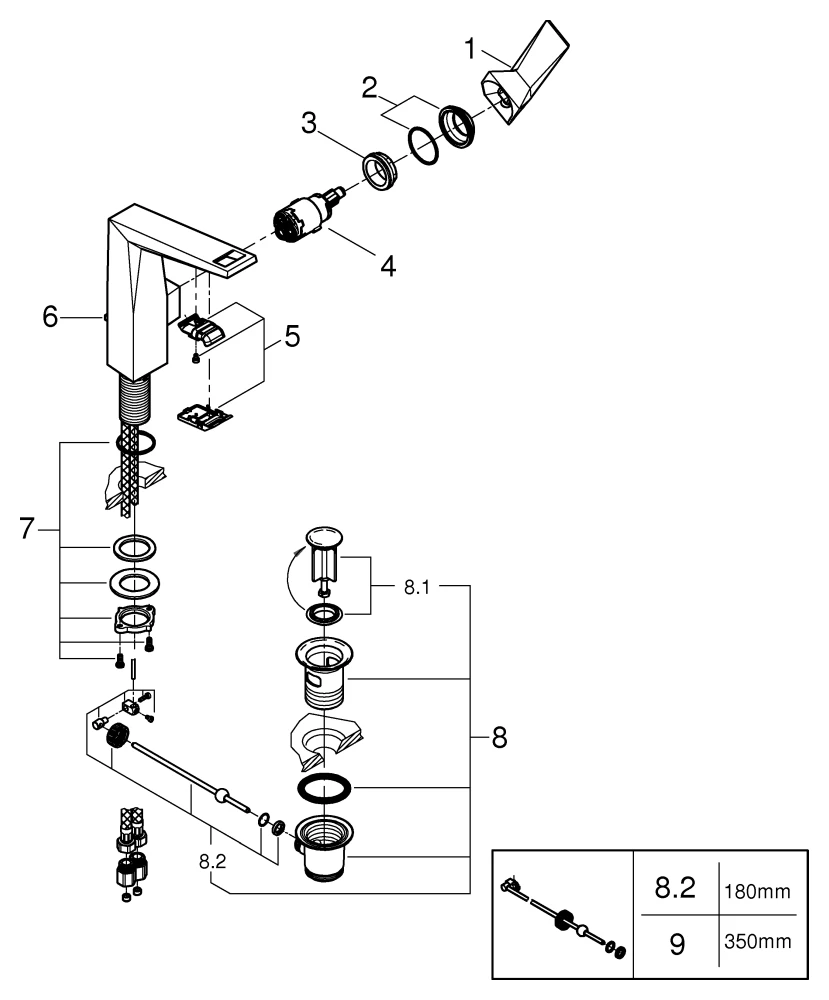 Einhand-Waschtischbatterie Allure Brilliant 24344, L-Size, Einlochmontage, Zugstangen-Ablaufgarnitur 1 1/4'', chrom Einhand-Waschtischbatterie Allure Brilliant 24344, L-Size, Einlochmontage, Zugstangen-Ablaufgarnitur 1 1/4'', chrom