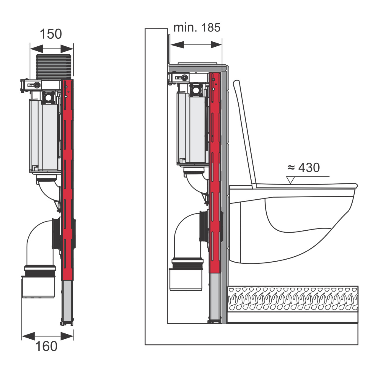 TECE WC-Vorwandelement „TECEprofil“ 75 × 51 × 17,2 cm TECE WC-Vorwandelement „TECEprofil“ 75 × 51 × 17,2 cm