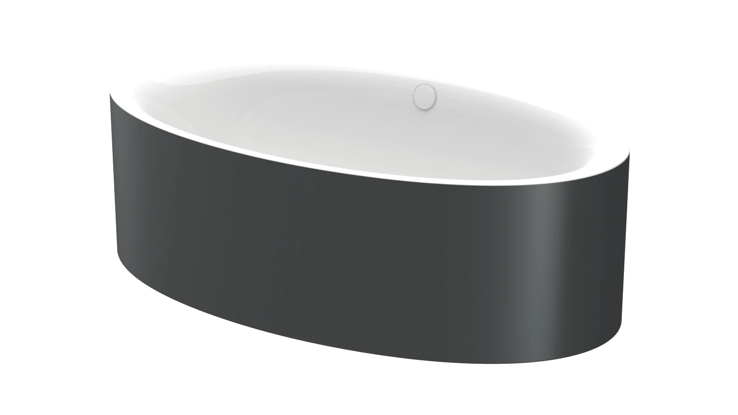 Bette oval Badewanne „BetteEve Oval Silhouette“ 180 × 100 cm in Schwarz (glänzend)