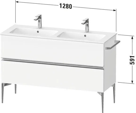 Duravit Waschtischunterschrank „Sivida“ 128 × 59,1 × 47,7 cm Weiß Hochglanz Duravit Waschtischunterschrank „Sivida“ 128 × 59,1 × 47,7 cm Weiß Hochglanz