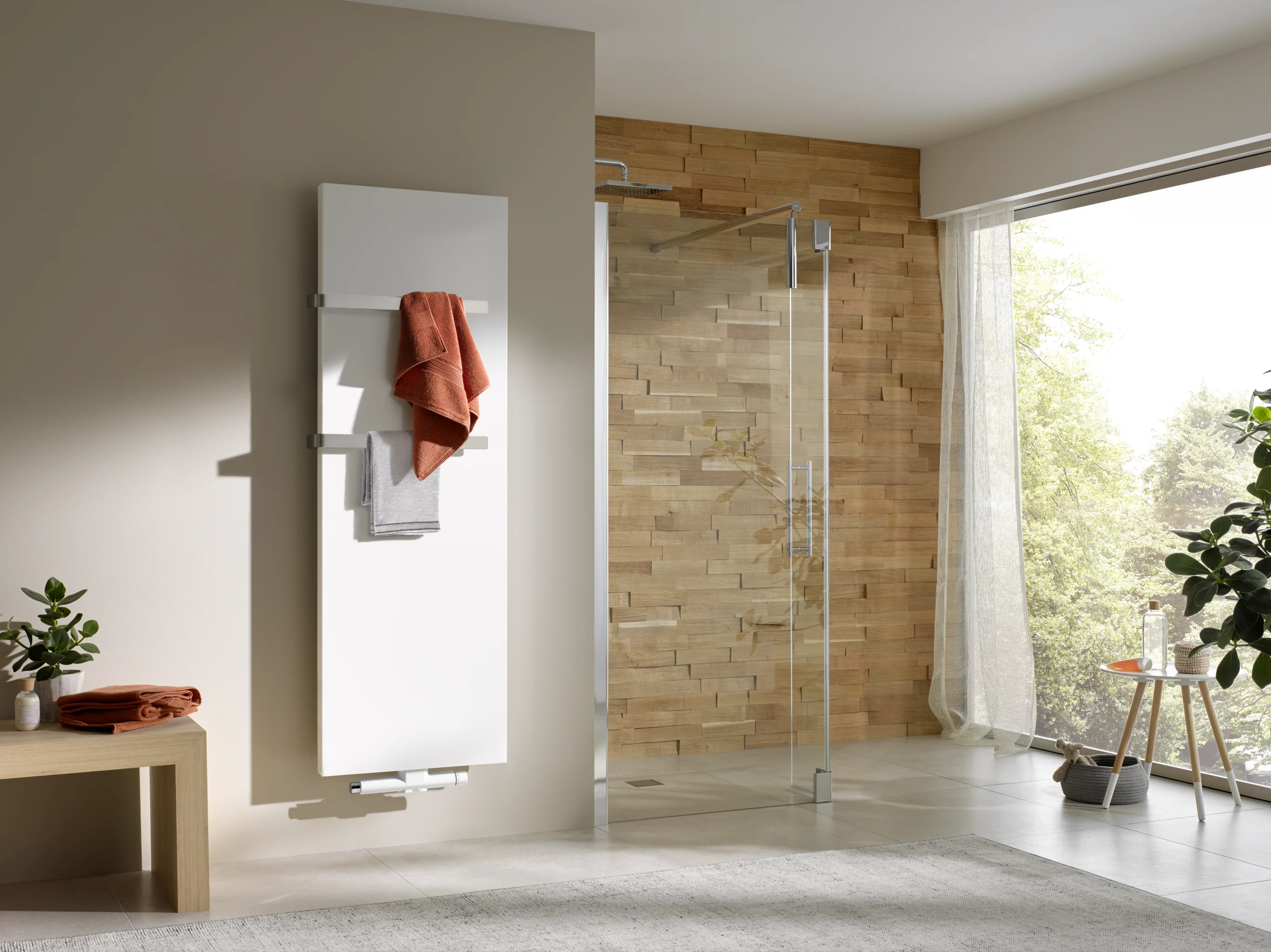 Kermi Design-Hybridheizkörper „Rubeo®“ Elektro-Zusatzbetrieb 47 × 152,5 cm in Graphit Metallic