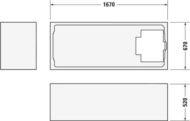 Duravit Badewanne „D-Code“ rechteck 170 × 70 cm, Fußablauf