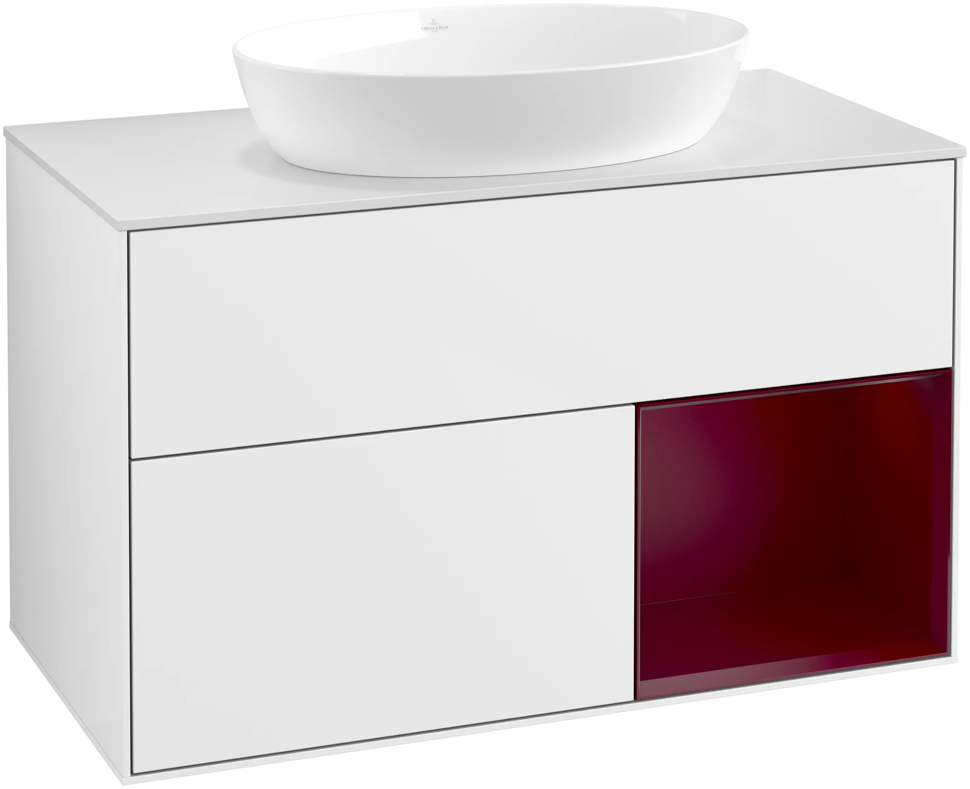 Villeroy & Boch Finion Waschbeckenunterschrank GA2 1000x603x501mm Glossy White Lacquer / Peony Matt Lacquer / Glass White Matt