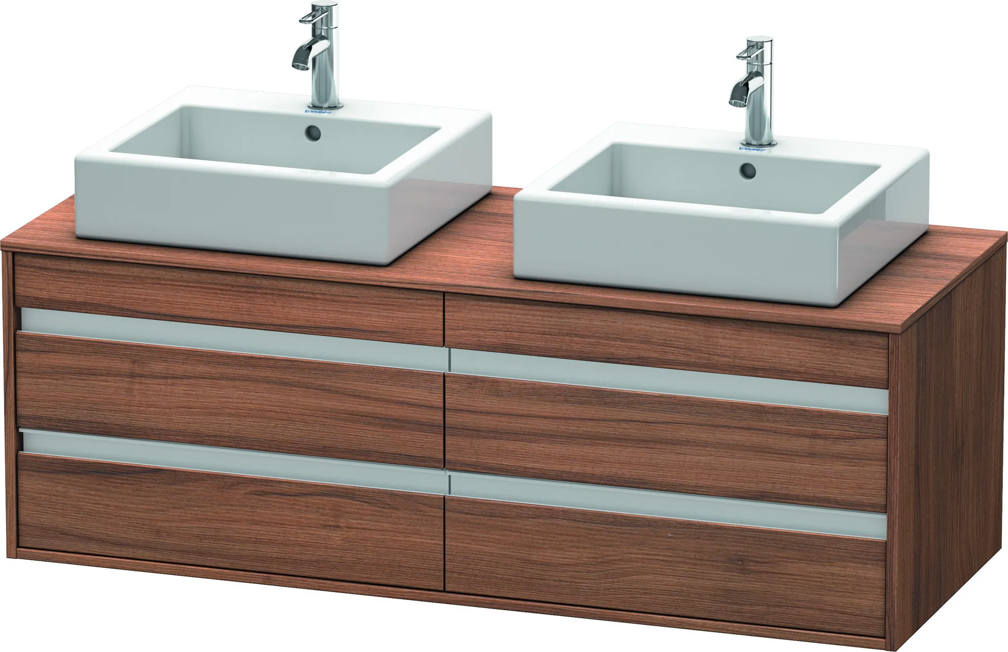 Duravit Waschtischunterschrank wandhängend „Ketho“ 140 × 49,6 × 55 cm Nussbaum Natur