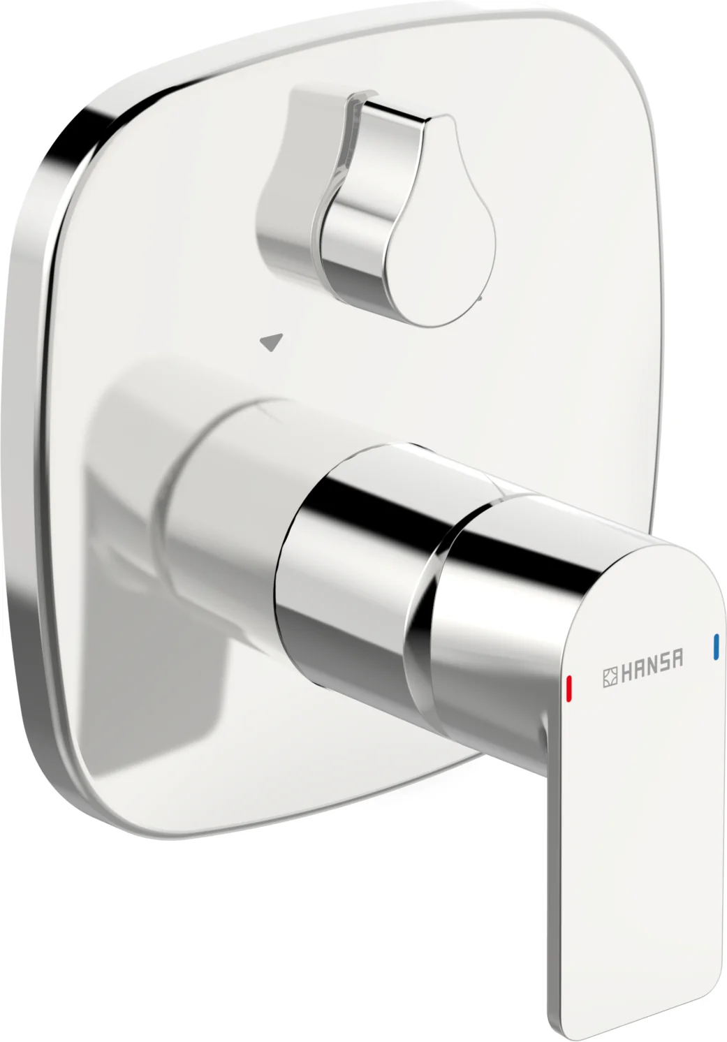 HansaSTELA Wannen- und Brausearmatur Einhebelmischer Fertigmontageset für Wanne/Brause HansaSTELA 8784 Rosette soft edge mit Sicherungseinrichtung Chrom