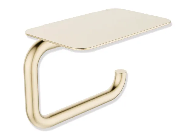 WC-Papierhalter mit Ablage, Edelstahl, PVD beschichtet, Breite 158 mm, Höhe 114 mm, Durchmesser 15 mm, Ablage 147 mm breit, 94 mm tief, in Farbe CK (Messing glänzend) WC-Papierhalter mit Ablage, Edelstahl, PVD beschichtet, Breite 158 mm, Höhe 114 mm, Durchmesser 15 mm, Ablage 147 mm breit, 94 mm tief, in Farbe CK (Messing glänzend)