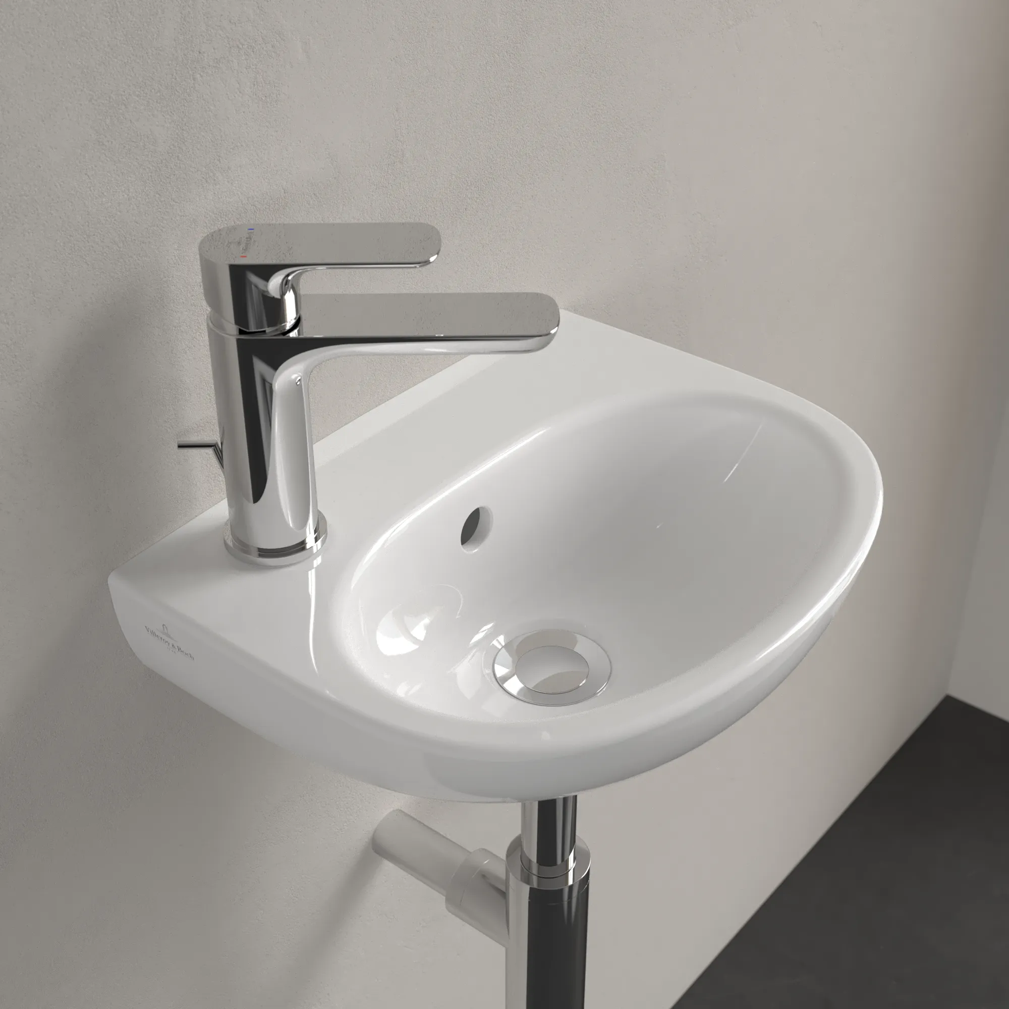 Villeroy & Boch Handwaschbecken „O.novo“ 275 × 360 × 145 mm, für Becken mittig, Hahnlochposition links in Weiß Alpin Villeroy & Boch Handwaschbecken „O.novo“ 275 × 360 × 145 mm, für Becken mittig, Hahnlochposition links in Weiß Alpin