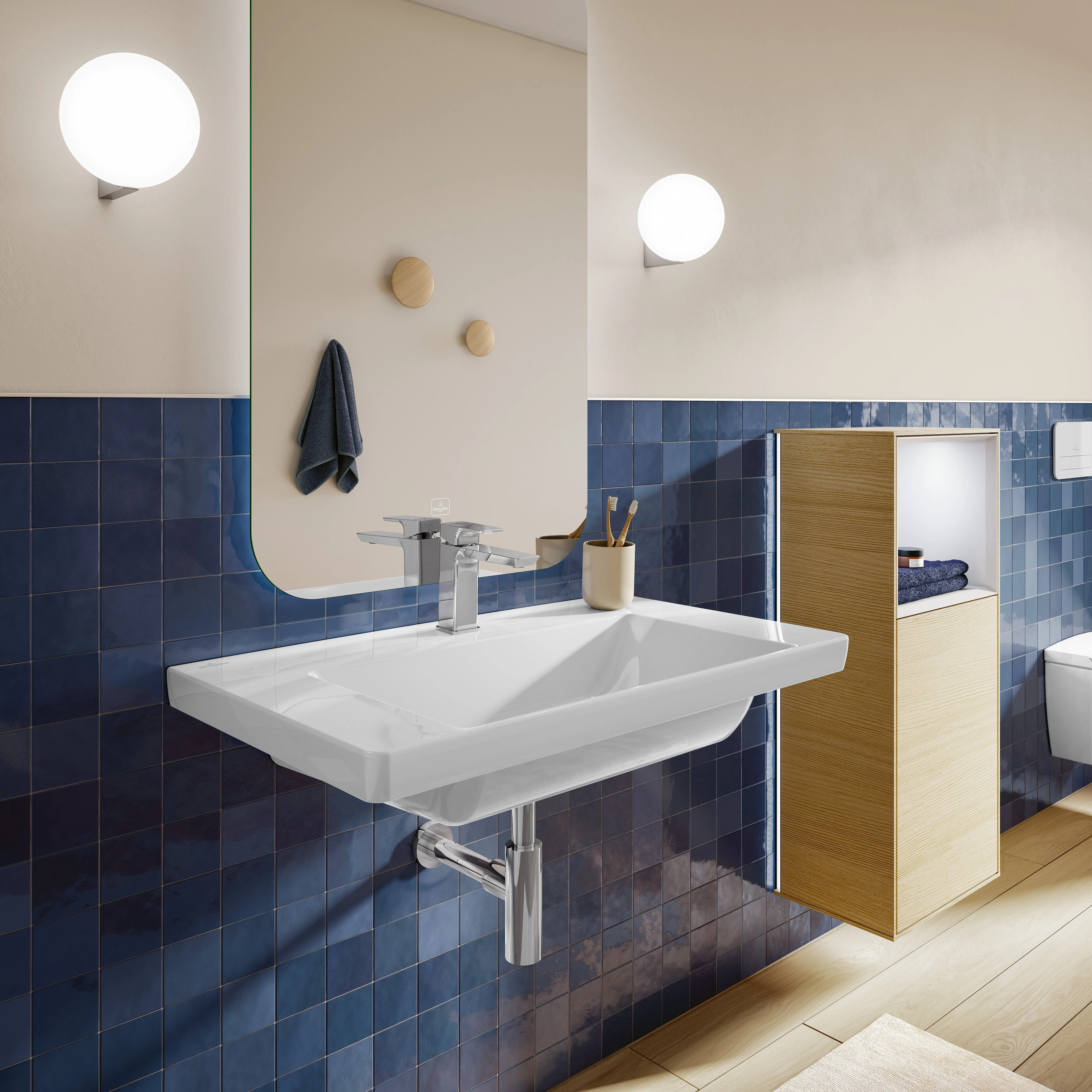 Villeroy & Boch Wandwaschtisch aus TitanCeram „Subway 3.0“ 800 × 470 × 165 mm, ohne Hahnlochbohrung, Hahnlochposition mittig in Weiß Alpin Villeroy & Boch Wandwaschtisch aus TitanCeram „Subway 3.0“ 800 × 470 × 165 mm, ohne Hahnlochbohrung, Hahnlochposition mittig in Weiß Alpin