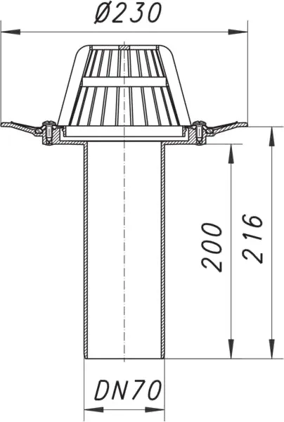 Dachablauf 84 D Schraubflansch, DN 70