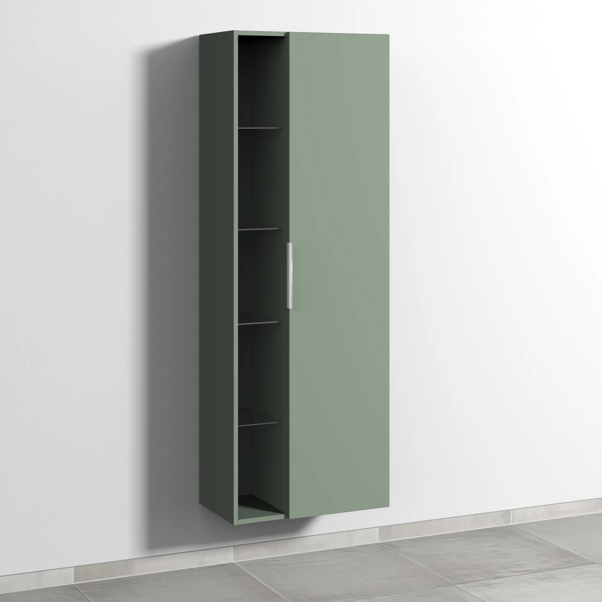 Sanipa Stauraumschrank „3way“ 600 × 1700 × 345 mm Anschlag rechts, in Soft-Green, Anschlag rechts