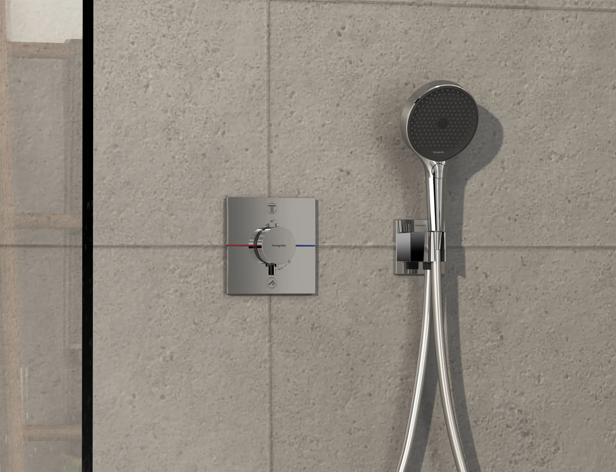 ShowerSelect Comfort E Thermostat Unterputz für 2 Verbraucher Chrom ShowerSelect Comfort E Thermostat Unterputz für 2 Verbraucher Chrom