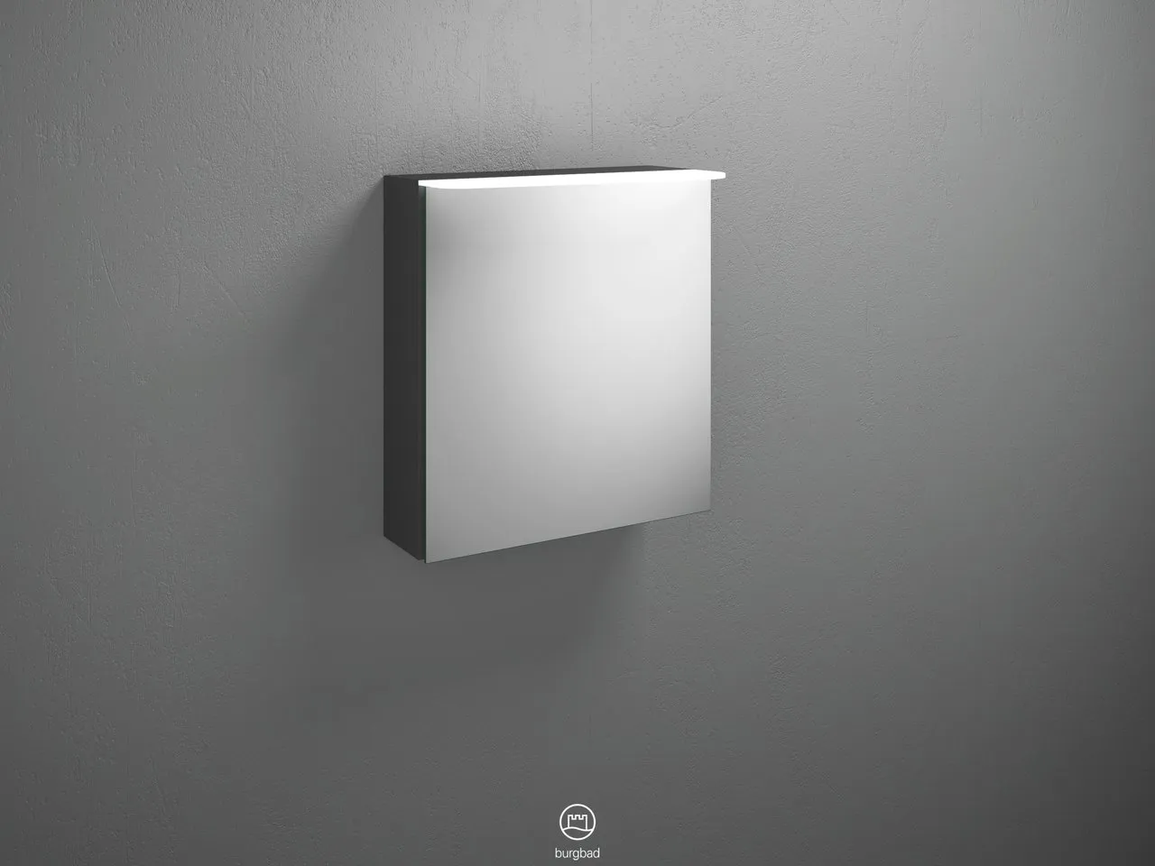 Burgbad Spiegelschrank Badu SFTU060, 310x600x665 mm, LED-Aufsatzleuchte 4200 K, beidseitig verspiegelt