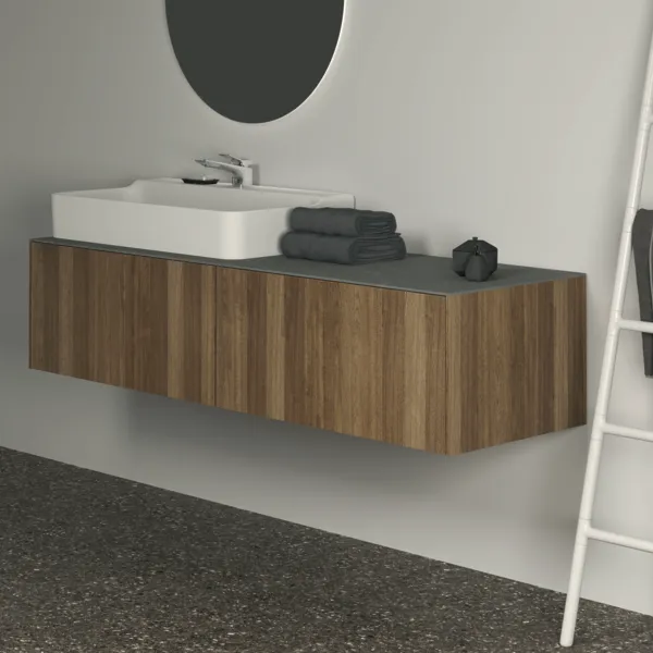 Ideal Standard Waschtischunterschrank „Conca“ 158,5 × 36 × 50,5 cm Walnuss dunkel Furnier Ideal Standard Waschtischunterschrank „Conca“ 158,5 × 36 × 50,5 cm Walnuss dunkel Furnier