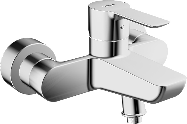 Einhand-Wannenarmatur „Ligna“ Ausladung 152 mm in Chrom Einhand-Wannenarmatur „Ligna“ Ausladung 152 mm in Chrom