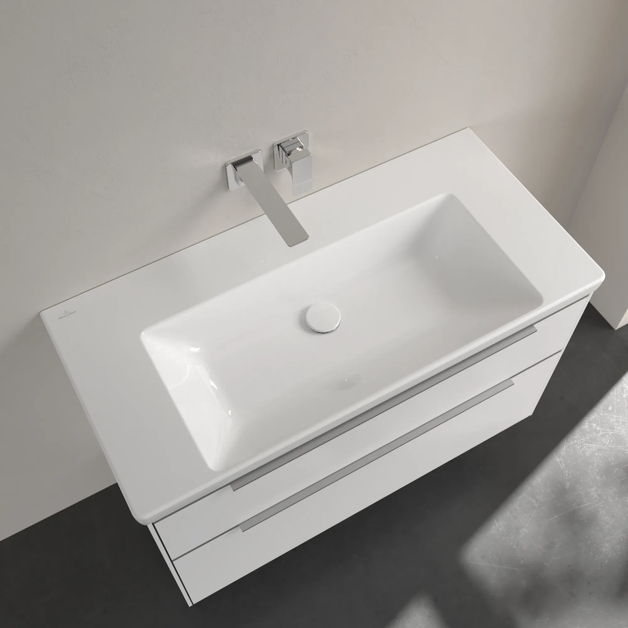 Villeroy & Boch Wandwaschtisch aus TitanCeram „Subway 3.0“ 1000 × 470 × 165 mm, ohne Hahnlochbohrung in Weiß Alpin Villeroy & Boch Wandwaschtisch aus TitanCeram „Subway 3.0“ 1000 × 470 × 165 mm, ohne Hahnlochbohrung in Weiß Alpin