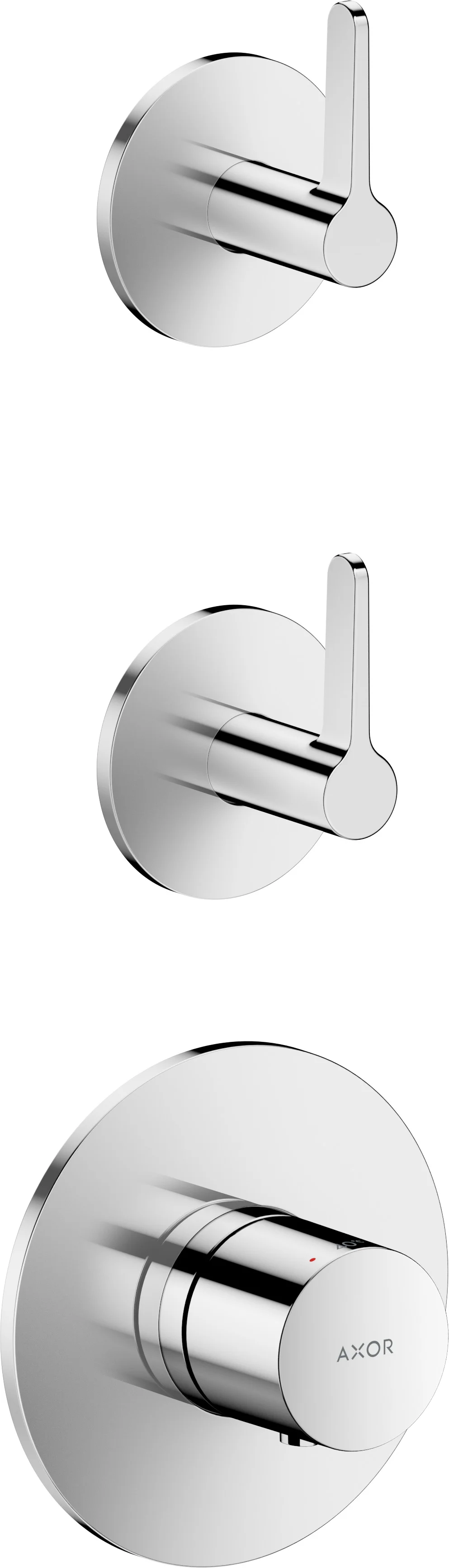 Hansgrohe AXOR One Thermostatmodul Unterputz für 2 Verbraucher mit Hebelgriff, Chrom