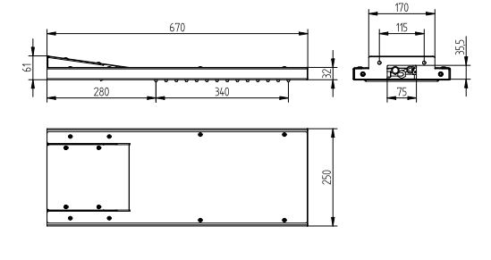 HSK Regentraverse „Lavida Plus“ mit Schwallbrause – freihängend 67 cm