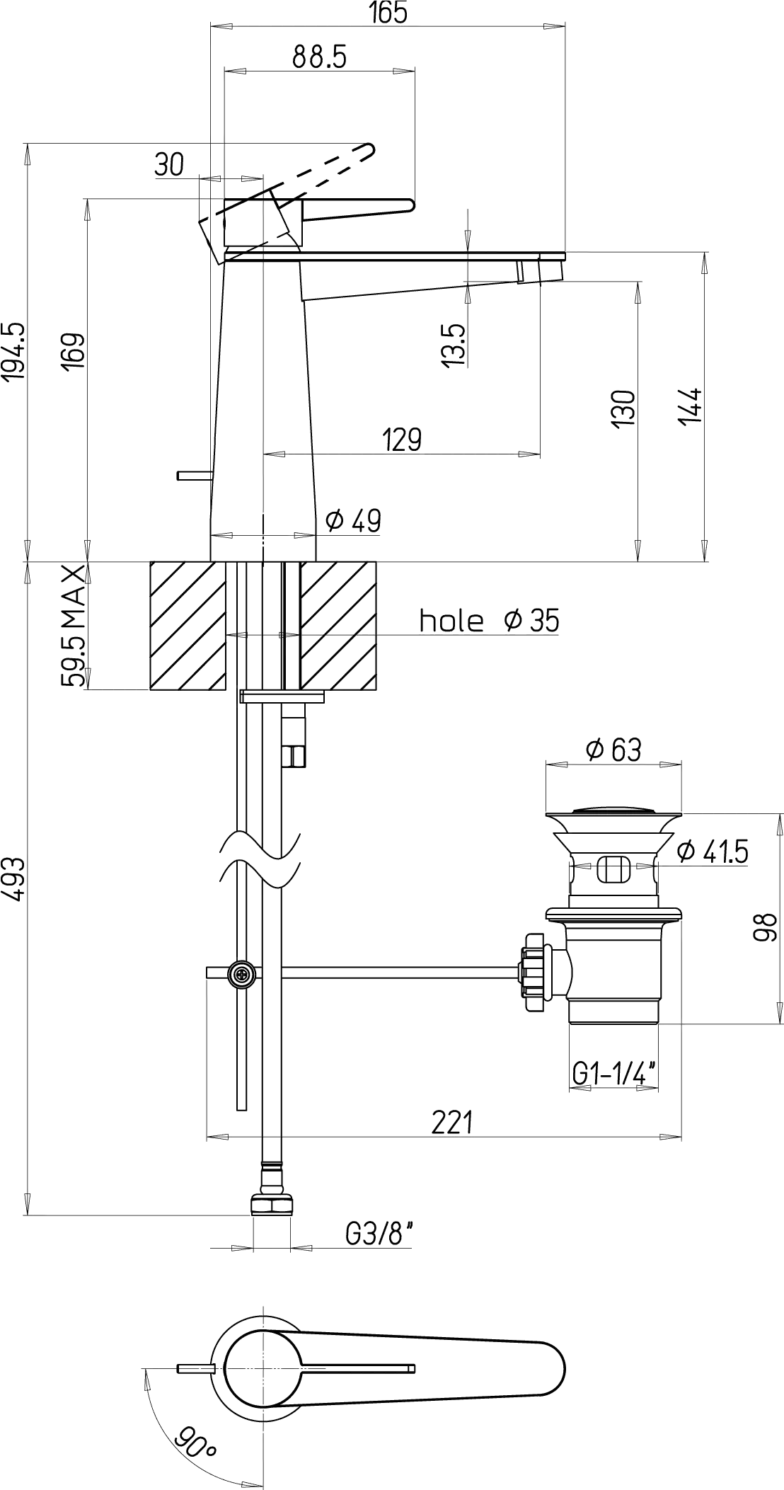 Einhand-Waschtischarmatur „Conum“ 16,5 cm Ausladung 129 mm in Brushed Nickel Matt Einhand-Waschtischarmatur „Conum“ 16,5 cm Ausladung 129 mm in Brushed Nickel Matt