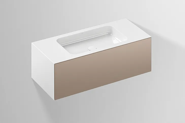 Alape Waschplatz „FO-Serie“ 1004 × 350 mm, ohne Hahnlochbohrung, mittig Alape Waschplatz „FO-Serie“ 1004 × 350 mm, ohne Hahnlochbohrung, mittig