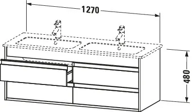 Duravit Waschtischunterschrank wandhängend „Ketho“ 127 × 48 × 47,5 cm Leinen Duravit Waschtischunterschrank wandhängend „Ketho“ 127 × 48 × 47,5 cm Leinen