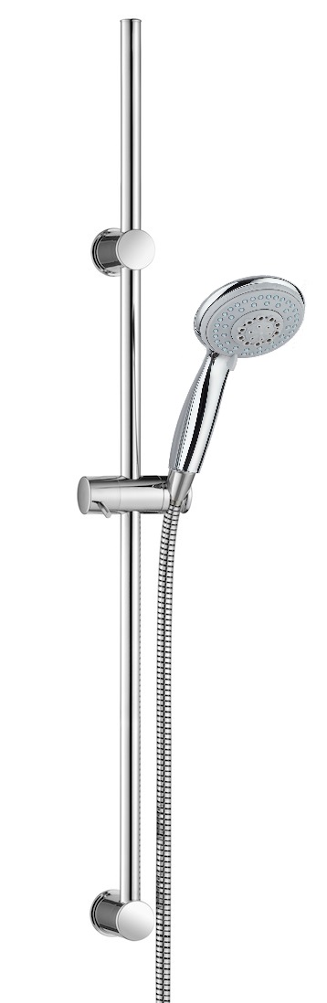 Brauseset AqvaBasic II - Handbrause 5-fach verstellbar, easy-clean - Wandstange 950 × 19 mm - Konusgleiter - Metall-Brauseschlauch 1600 mm × 1/2″ × 1/2″ Konus - chrom Brauseset AqvaBasic II - Handbrause 5-fach verstellbar, easy-clean - Wandstange 950 × 19 mm - Konusgleiter - Metall-Brauseschlauch 1600 mm × 1/2″ × 1/2″ Konus - chrom