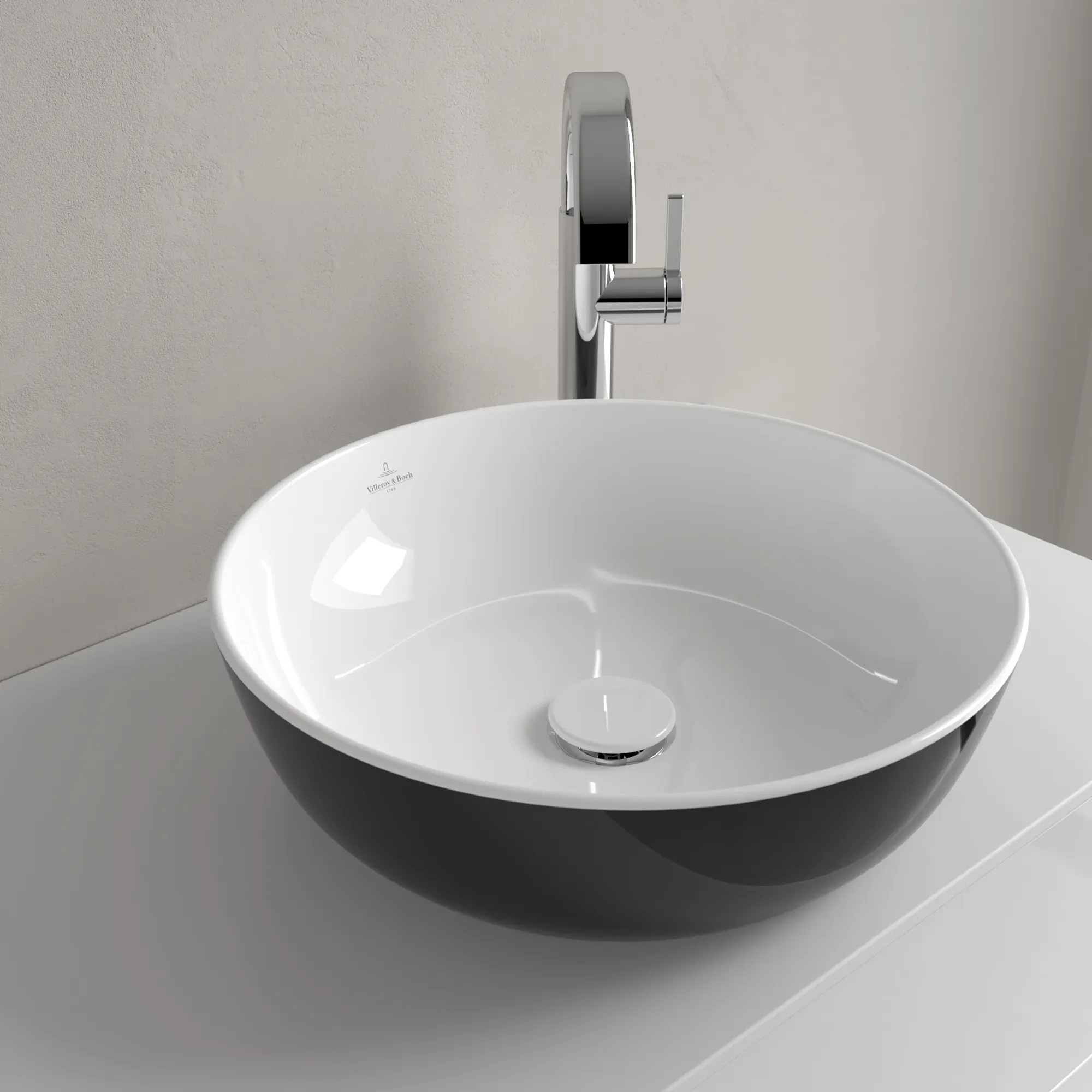 Villeroy & Boch Aufsatzwaschtisch aus TitanCeram „Artis“ ⌀ 430 mm in Coal Black