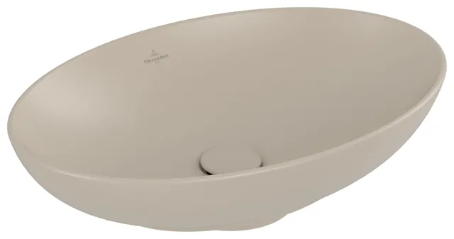 Villeroy & Boch Aufsatzwaschtisch aus TitanCeram „Loop & Friends“ 560 × 380 × 150 mm, ohne Hahnlochbohrung in Almond Villeroy & Boch Aufsatzwaschtisch aus TitanCeram „Loop & Friends“ 560 × 380 × 150 mm, ohne Hahnlochbohrung in Almond