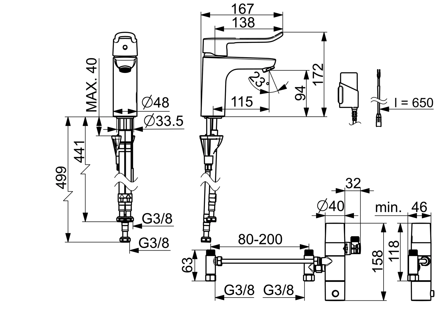 Hansa Waschtischarmatur, elektronisch „Clinica“ Ausladung 115 mm in Chrom