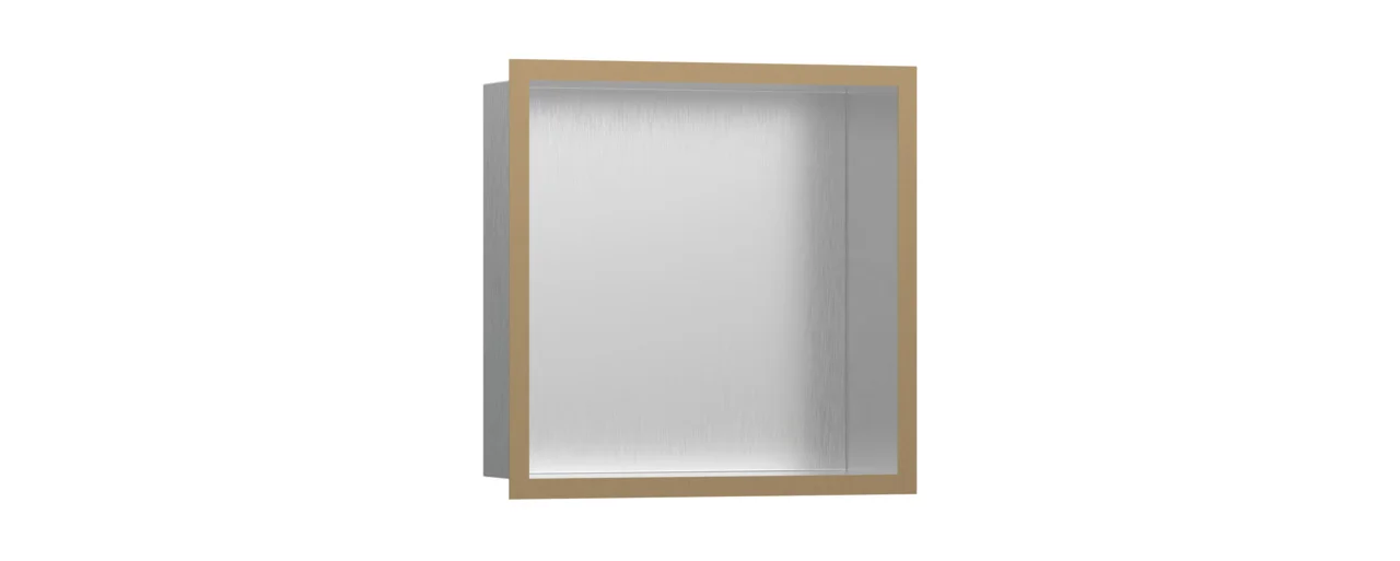 Hansgrohe XtraStoris Individual Wandnische Edelstahl gebürstet Brushed Bronze 300x300x100 mm Einbautiefe 100 mm
