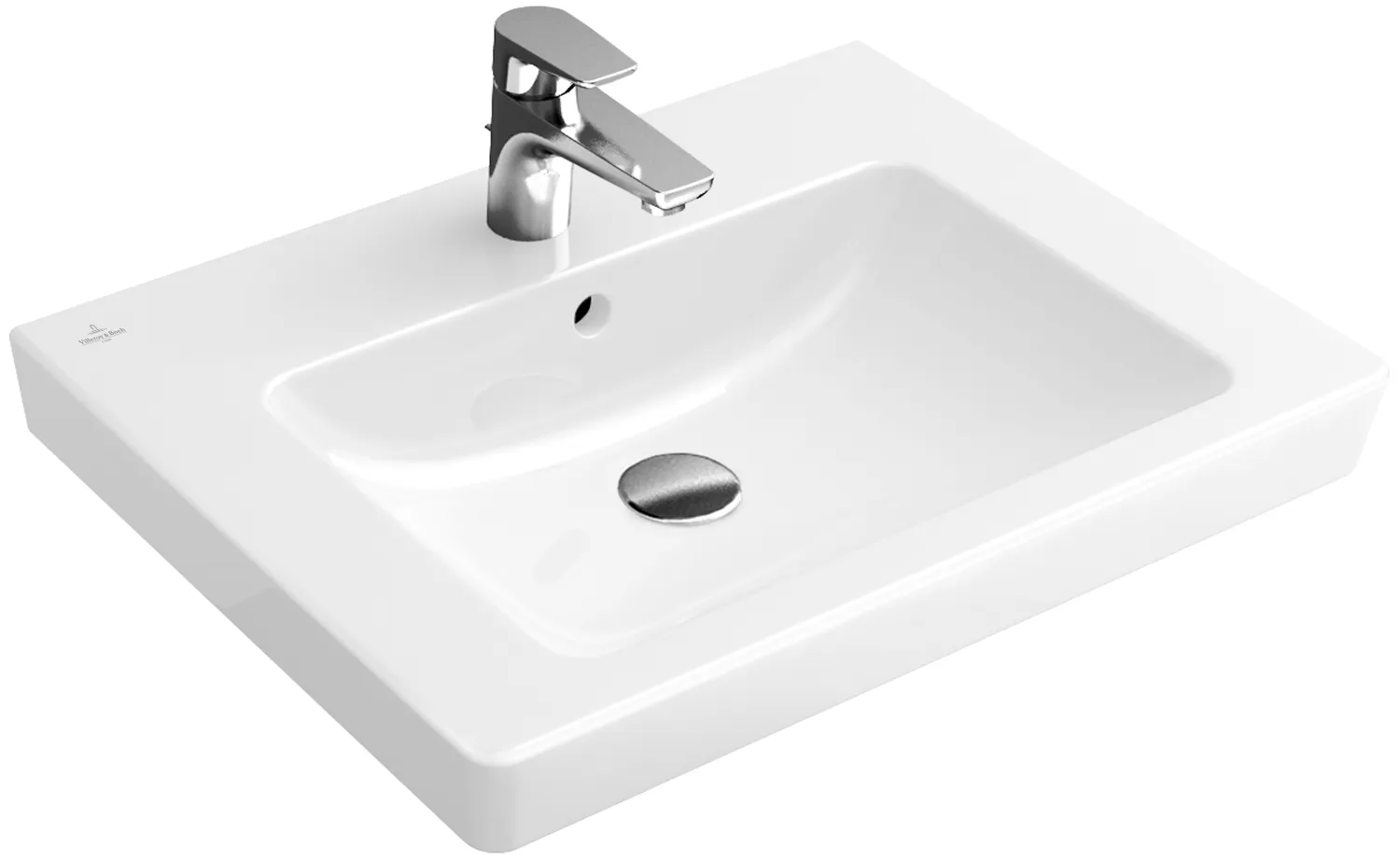 Villeroy & Boch Wandwaschtisch geschliffen „Subway 2.0“ 650 × 470 × 180 mm, mit Hahnlochbohrung, Hahnlochposition mittig, mit Hahnlochbank in Weiß Alpin Villeroy & Boch Wandwaschtisch geschliffen „Subway 2.0“ 650 × 470 × 180 mm, mit Hahnlochbohrung, Hahnlochposition mittig, mit Hahnlochbank in Weiß Alpin