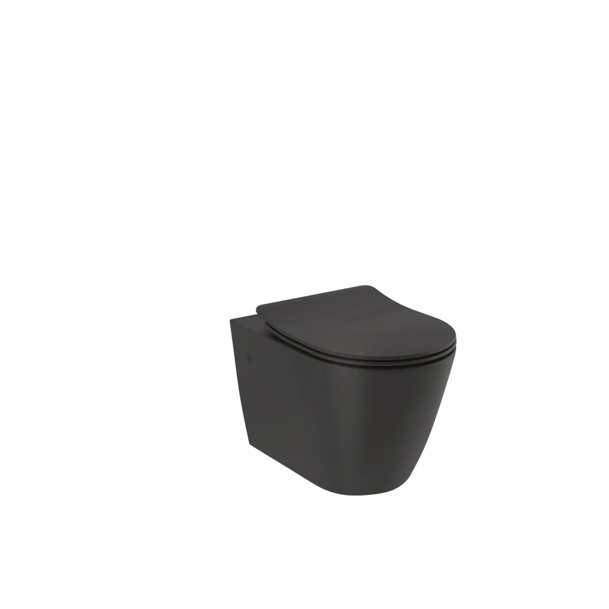 Kludi-RESA R Spiralflush-Wand-WC mit WC-Sitz in Mattschwarz – Soft Close & Quick Release