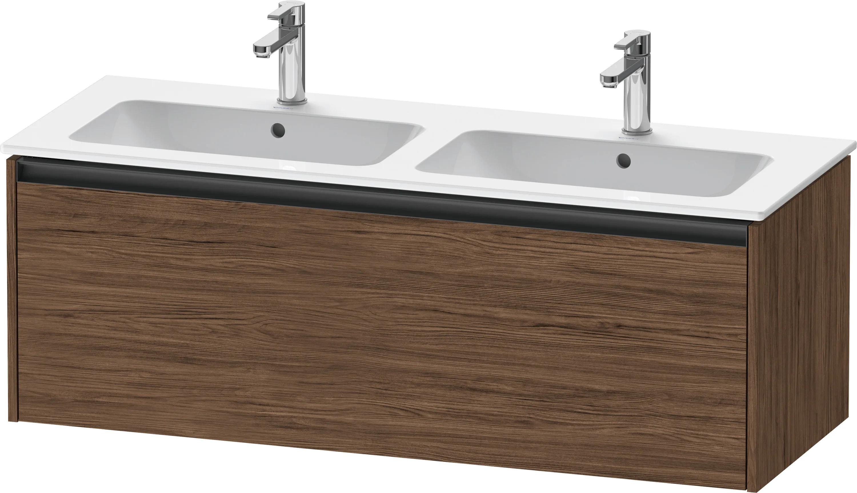 Duravit Waschtischunterschrank wandhängend „Ketho.2“ 128 × 44 × 48 cm Nussbaum Dunkel