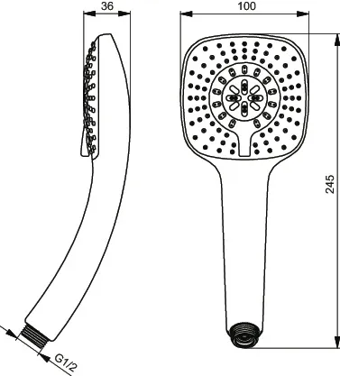 3-Funktionshandbrause Idealrain Cube, 100mm, Chrom 3-Funktionshandbrause Idealrain Cube, 100mm, Chrom