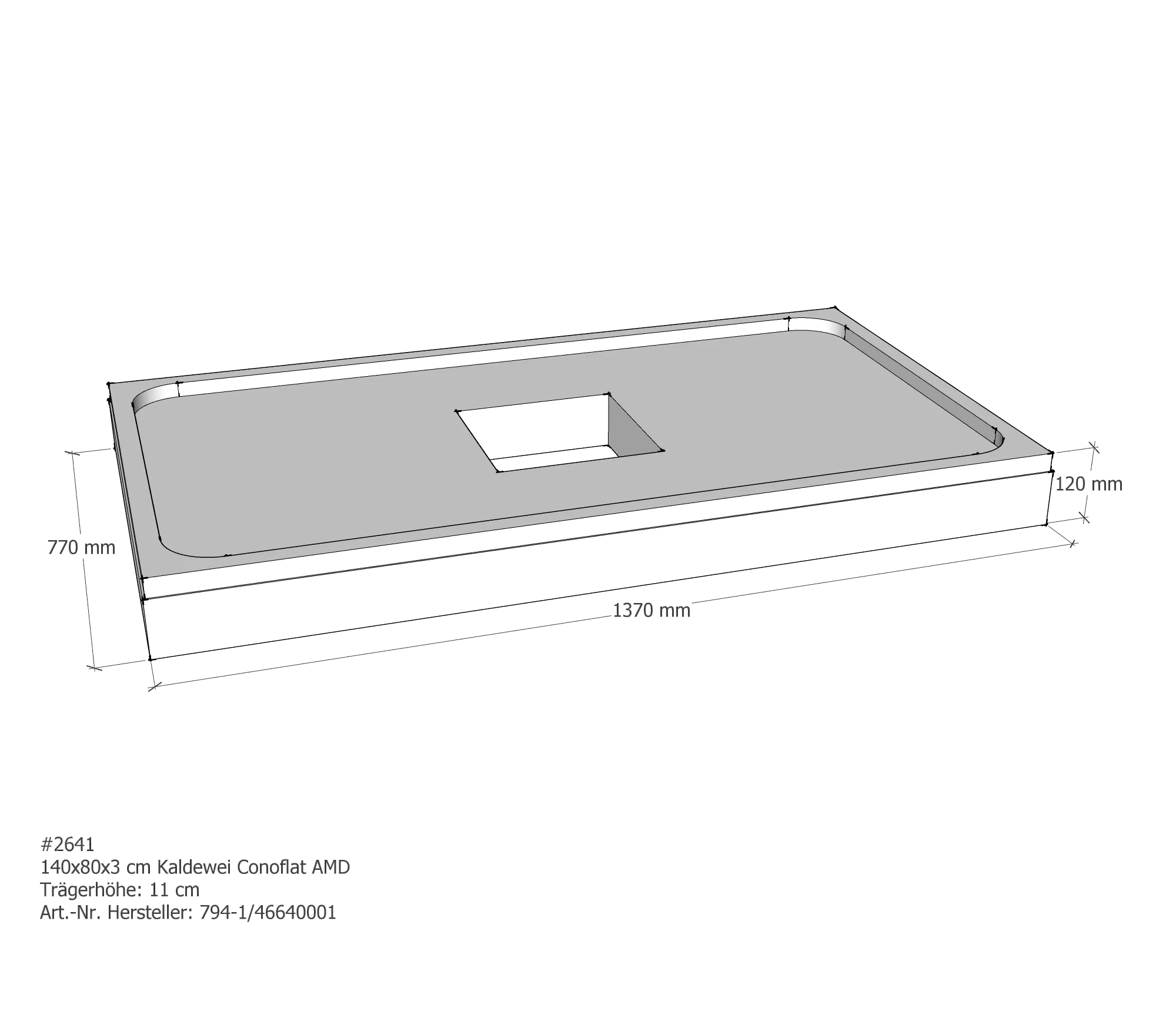 Duschwannenträger für Kaldewei Conoflat 140 × 80 × 2,3 cm Breite: 80 cm / Länge: 140 cm Duschwannenträger für Kaldewei Conoflat 140 × 80 × 2,3 cm Breite: 80 cm / Länge: 140 cm
