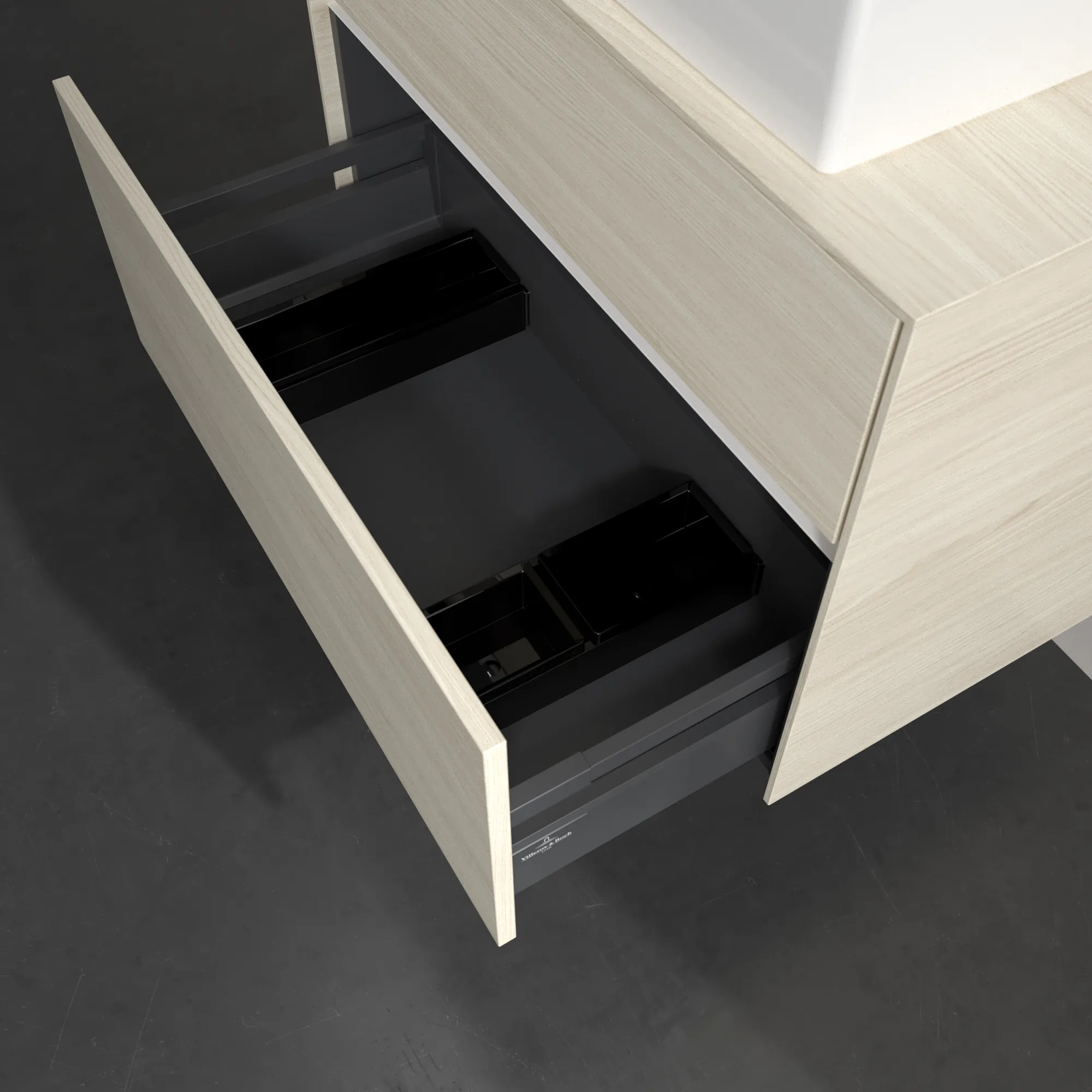 Villeroy & Boch Waschbeckenunterschrank Collaro, eckig, White Oak, 800 x 548 x 500 mm, mit Absenkautomatik