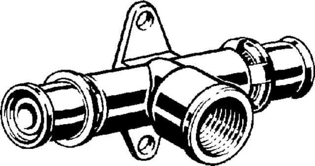 Viega „Sanfix P“ Wandscheiben- T-Stück mit 2 Muffen und Innengewinde 16 mm × 1/2″ × 16 mm Viega „Sanfix P“ Wandscheiben- T-Stück mit 2 Muffen und Innengewinde 16 mm × 1/2″ × 16 mm