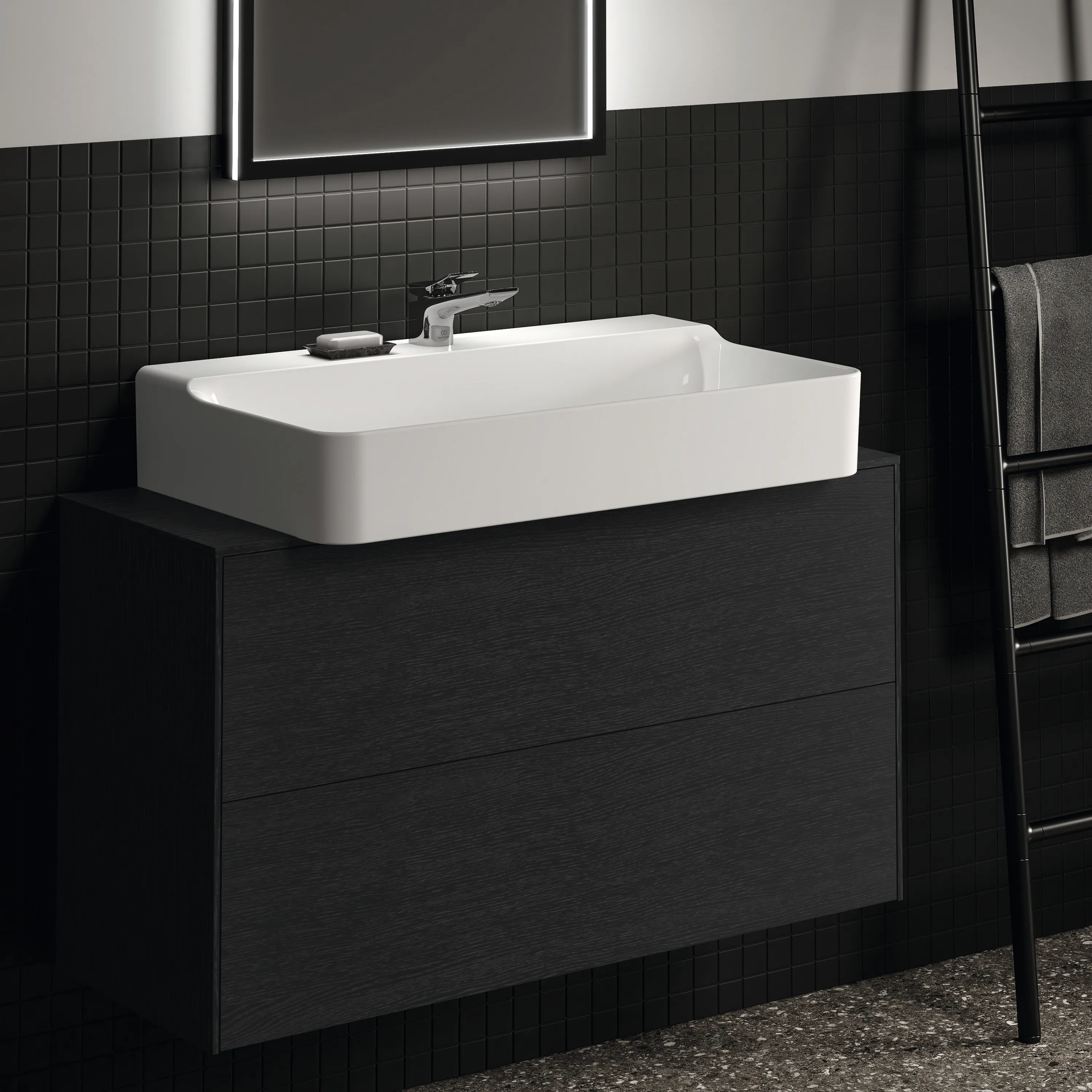 Ideal Standard Waschtischunterschrank „Conca“ 100,2 × 55 × 37,3 cm Eiche geflammt Furnier