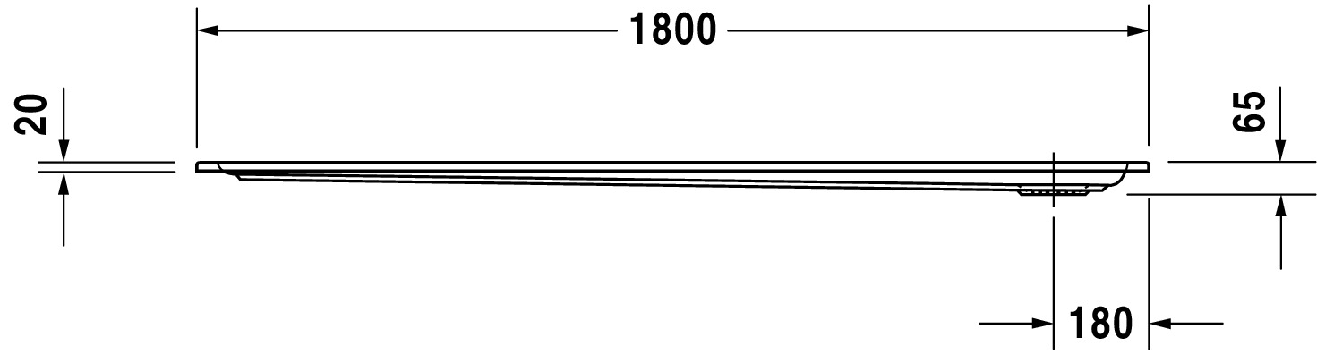 Duravit rechteck Duschwanne „Starck Slimline“ 180 × 90 cm 