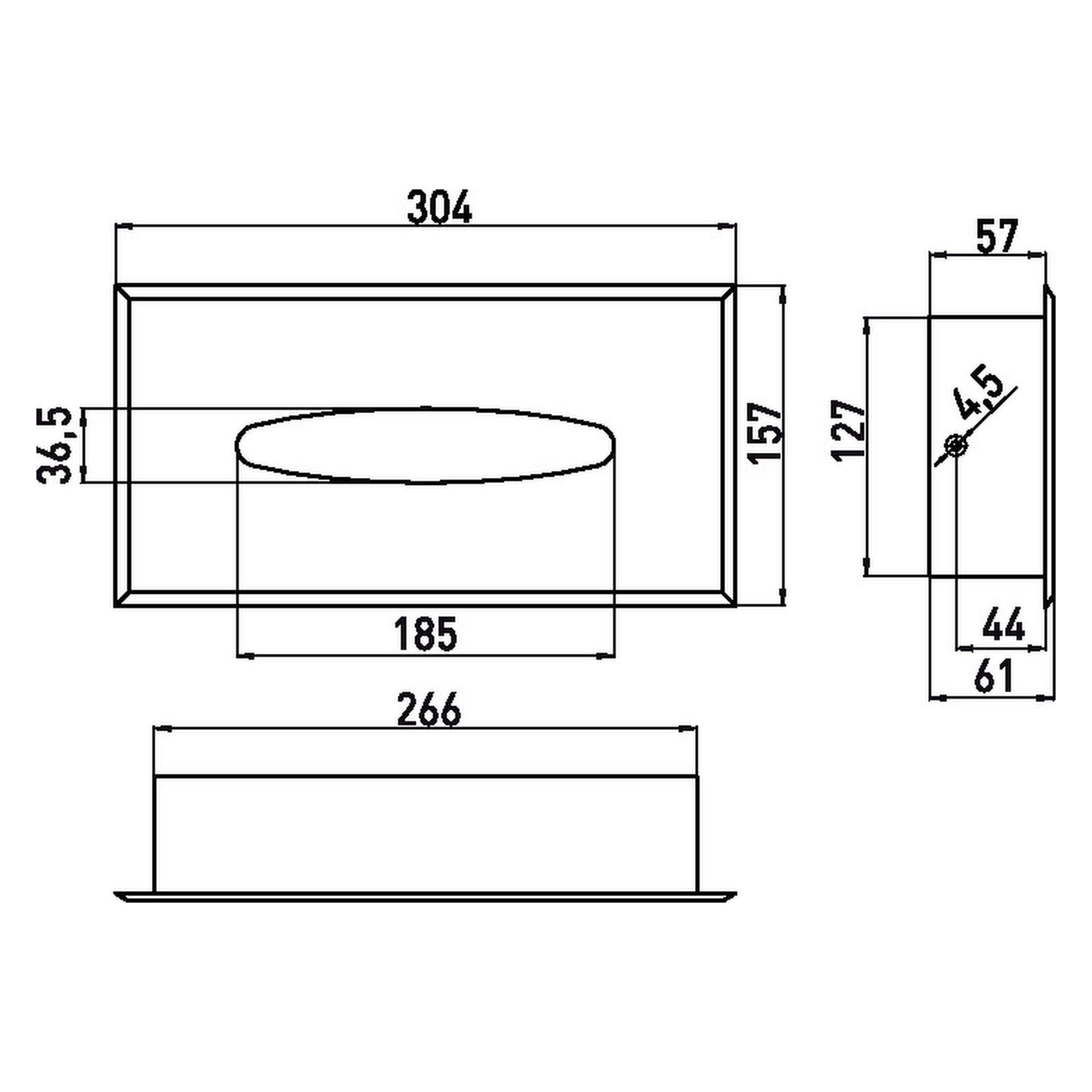 emco Papierhalter „system 2“ 30,4 × 6 × 15,7 cm in edelstahl, Befestigung verdeckt